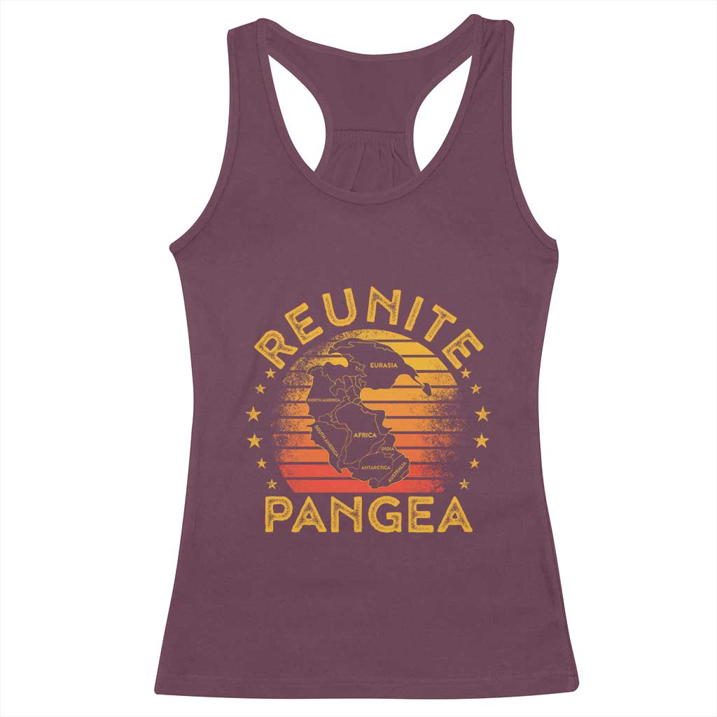 Funny Geologist Reunite Pangaea Racerback Tank Top TS09 Maroon Print Your Wear