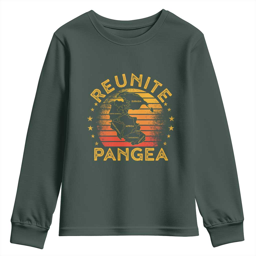 Funny Geologist Reunite Pangaea Youth Sweatshirt TS09 Dark Forest Green Print Your Wear