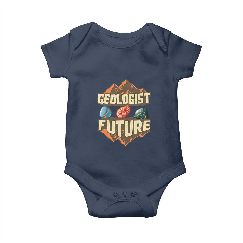 Future Geologist Baby Onesie Geology Student Earth Science TS09 Navy Print Your Wear
