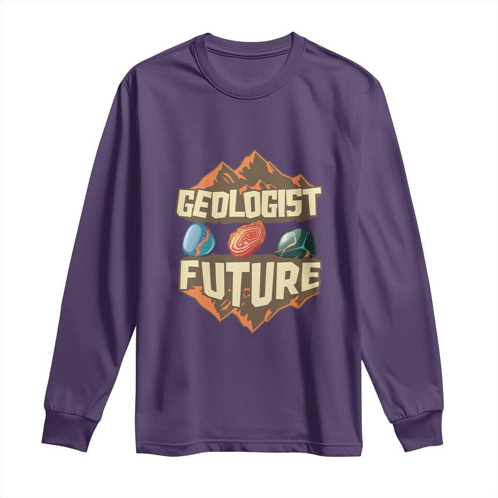 Future Geologist Long Sleeve Shirt Geology Student Earth Science TS09 Purple Print Your Wear