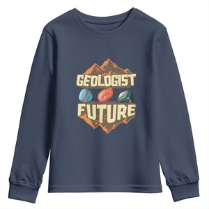 Future Geologist Youth Sweatshirt Geology Student Earth Science TS09 Navy Print Your Wear