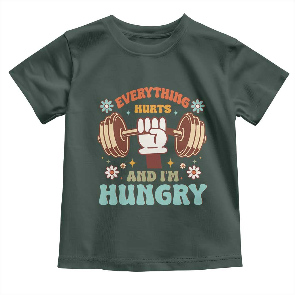 Gymer Baby Shirt Everything Hurts And I'm Hungry TS09 Dark Forest Green Print Your Wear