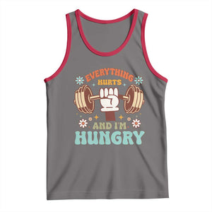 Gymer Tank Top Everything Hurts And I'm Hungry TS09 Deep Heather Red Print Your Wear