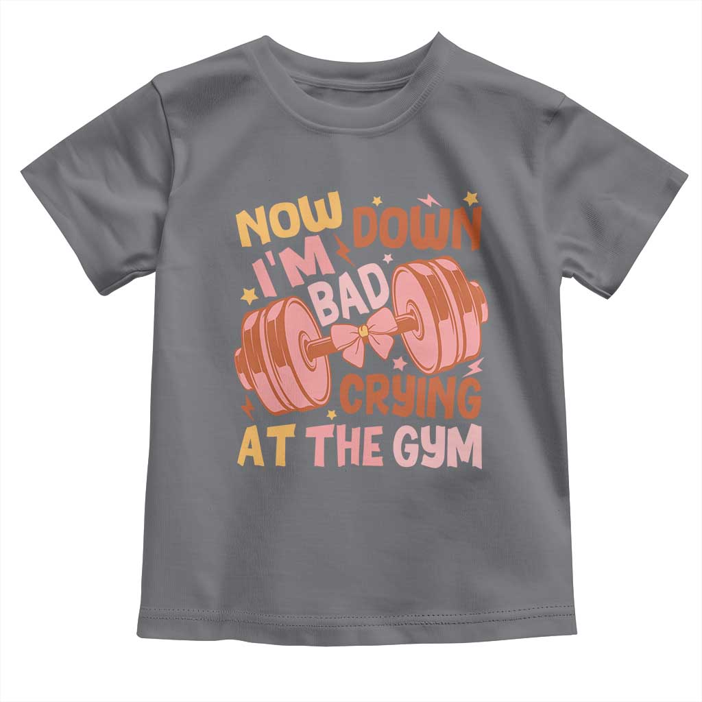 Gymer Baby Shirt Down Bad Crying At The Gym Groovy Bow Coquette TS09 Charcoal Print Your Wear