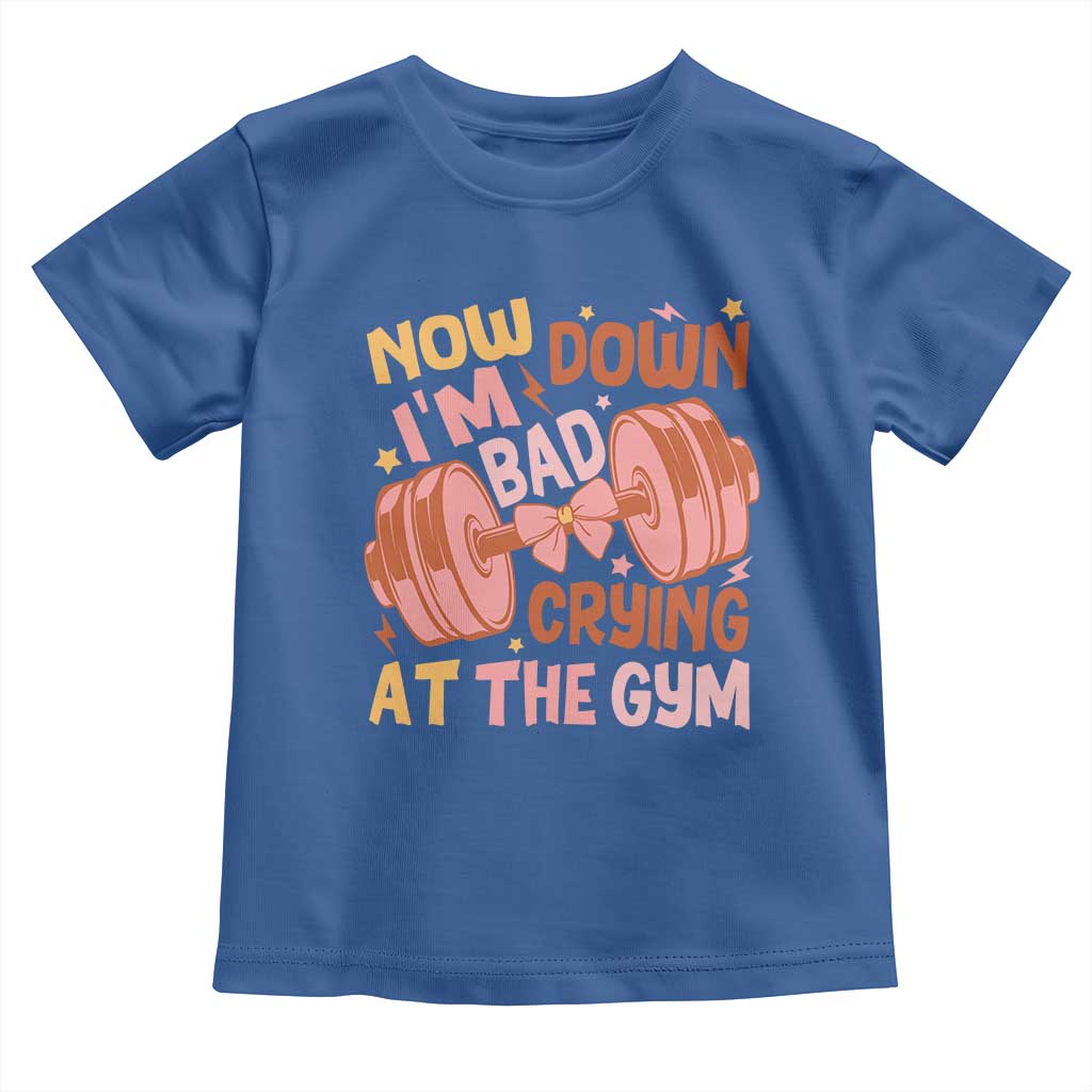 Gymer Baby Shirt Down Bad Crying At The Gym Groovy Bow Coquette TS09 Royal Blue Print Your Wear