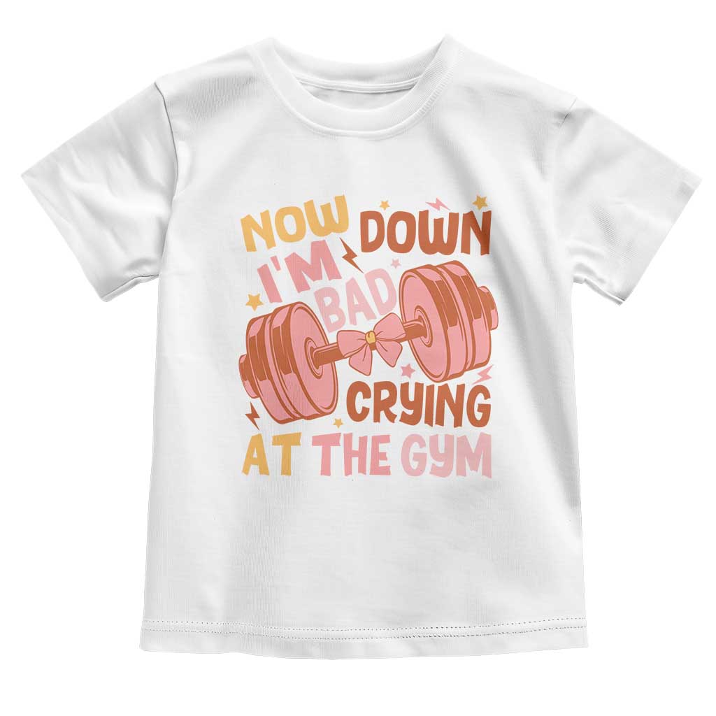 Gymer Baby Shirt Down Bad Crying At The Gym Groovy Bow Coquette TS09 White Print Your Wear