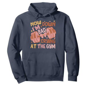 Gymer Hoodie Down Bad Crying At The Gym Groovy Bow Coquette TS09 Navy Print Your Wear