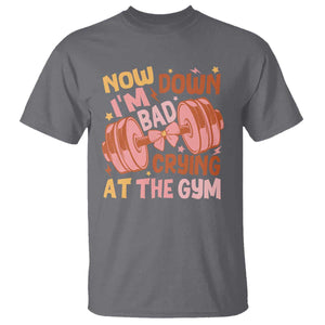 Gymer T Shirt Down Bad Crying At The Gym Groovy Bow Coquette TS09 Charcoal Print Your Wear
