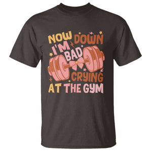 Gymer T Shirt Down Bad Crying At The Gym Groovy Bow Coquette TS09 Dark Chocolate Print Your Wear