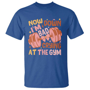 Gymer T Shirt Down Bad Crying At The Gym Groovy Bow Coquette TS09 Royal Blue Print Your Wear