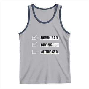 Funny Gymer Tank Top Down Bad Crying at the Gym TS09 Athletic Heather Navy Print Your Wear