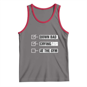 Funny Gymer Tank Top Down Bad Crying at the Gym TS09 Deep Heather Red Print Your Wear