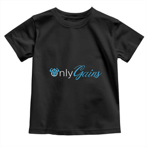 Funny Gymer Baby Shirt Only Gains Fitness TS09 Black Print Your Wear