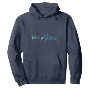 Funny Gymer Hoodie Only Gains Fitness TS09 Navy Print Your Wear