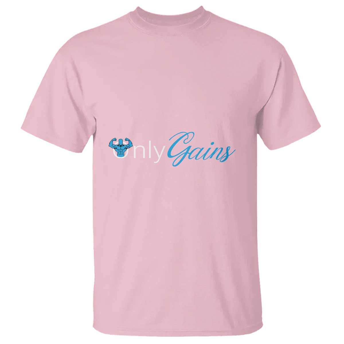 Funny Gymer T Shirt Only Gains Fitness TS09 Light Pink Print Your Wear