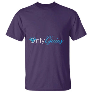 Funny Gymer T Shirt Only Gains Fitness TS09 Purple Print Your Wear