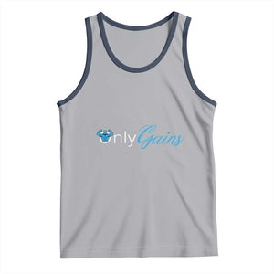 Funny Gymer Tank Top Only Gains Fitness TS09 Athletic Heather Navy Print Your Wear