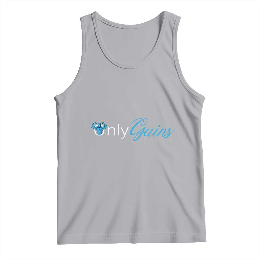 Funny Gymer Tank Top Only Gains Fitness TS09 Athletic Heather Print Your Wear