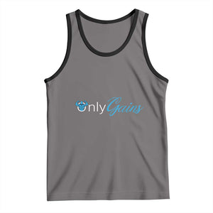 Funny Gymer Tank Top Only Gains Fitness TS09 Deep Heather Black Print Your Wear