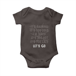 Gymer Baby Onesie Let's Go Gym No Reasons Fitness Motivation TS09 Dark Chocolate Print Your Wear