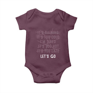 Gymer Baby Onesie Let's Go Gym No Reasons Fitness Motivation TS09 Maroon Print Your Wear