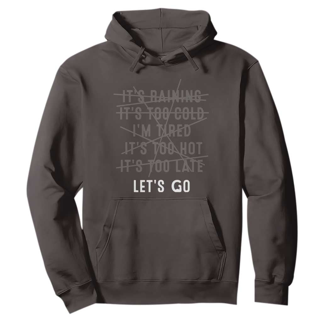 Gymer Hoodie Let's Go Gym No Reasons Fitness Motivation TS09 Dark Chocolate Print Your Wear