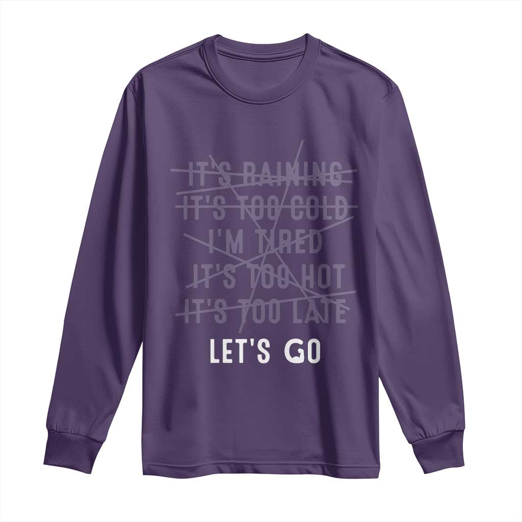 Gymer Long Sleeve Shirt Let's Go Gym No Reasons Fitness Motivation TS09 Purple Print Your Wear