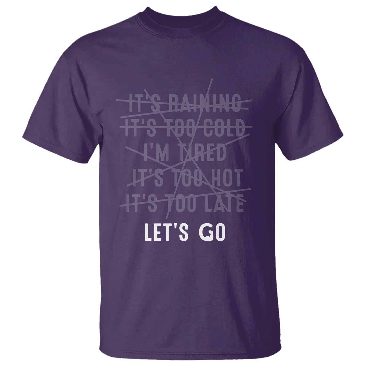 Gymer T Shirt Let's Go Gym No Reasons Fitness Motivation TS09 Purple Print Your Wear
