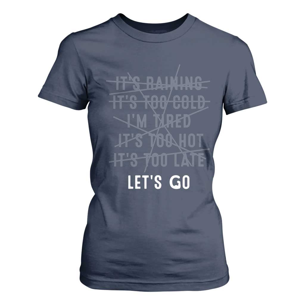 Gymer T Shirt For Women Let's Go Gym No Reasons Fitness Motivation TS09 Navy Print Your Wear