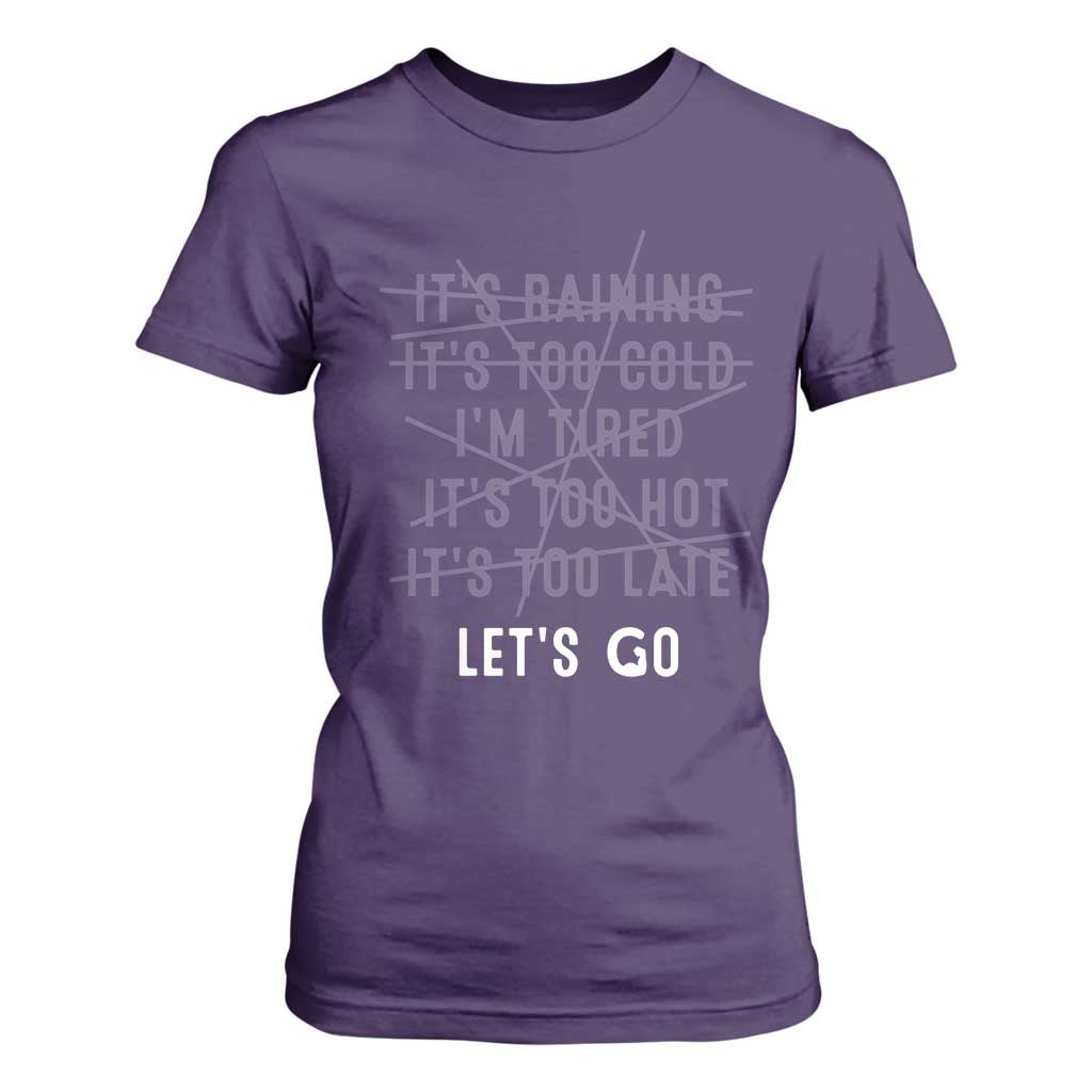 Gymer T Shirt For Women Let's Go Gym No Reasons Fitness Motivation TS09 Purple Print Your Wear