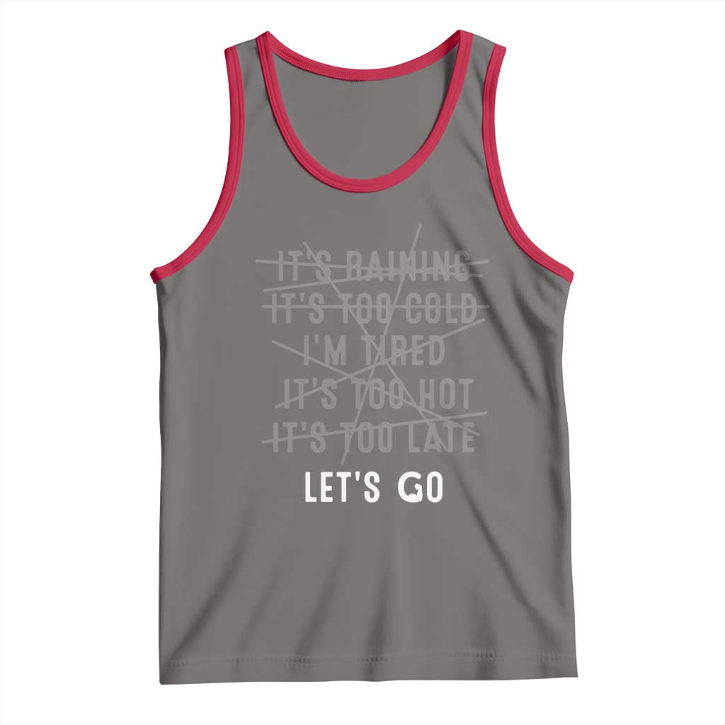 Gymer Tank Top Let's Go Gym No Reasons Fitness Motivation TS09 Deep Heather Red Print Your Wear