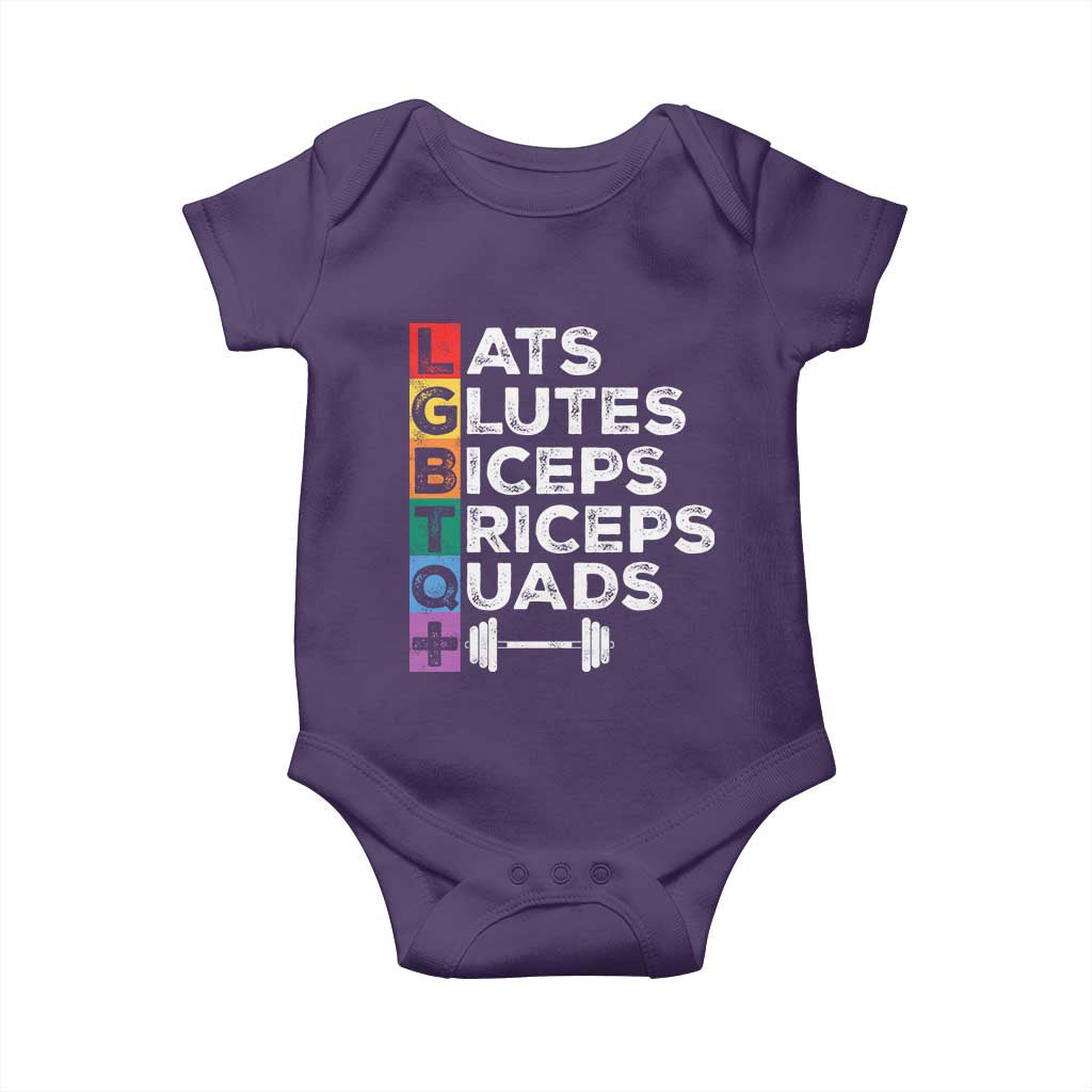 LGBTQ Gymer Baby Onesie Lats Glutes Biceps Triceps Quads TS09 Purple Print Your Wear