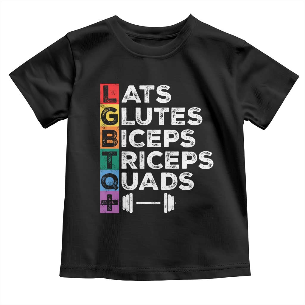LGBTQ Gymer Baby Shirt Lats Glutes Biceps Triceps Quads TS09 Black Print Your Wear