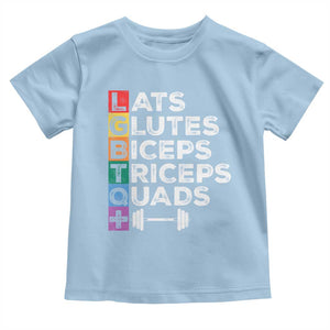 LGBTQ Gymer Baby Shirt Lats Glutes Biceps Triceps Quads TS09 Light Blue Print Your Wear