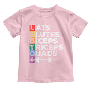 LGBTQ Gymer Baby Shirt Lats Glutes Biceps Triceps Quads TS09 Light Pink Print Your Wear