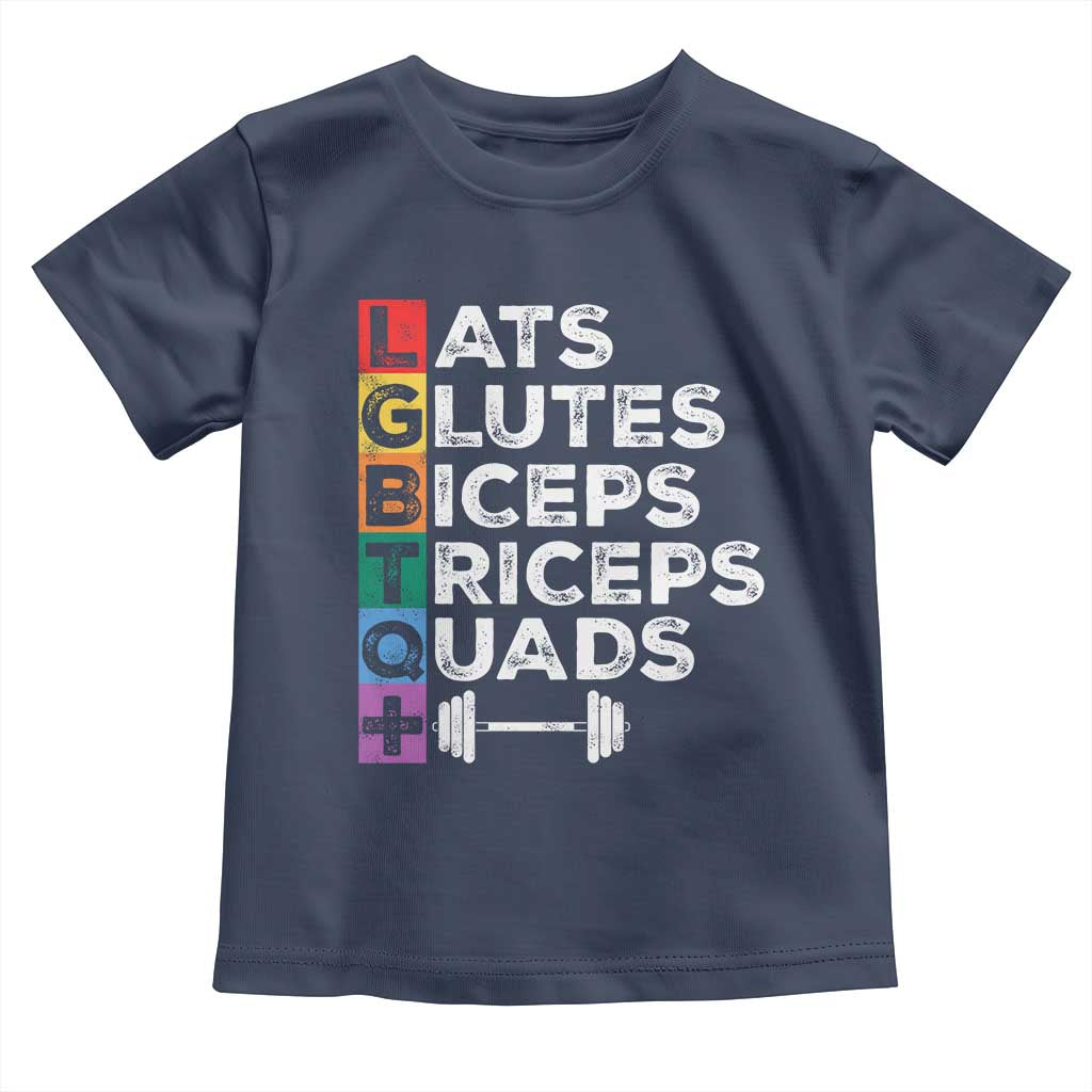 LGBTQ Gymer Baby Shirt Lats Glutes Biceps Triceps Quads TS09 Navy Print Your Wear