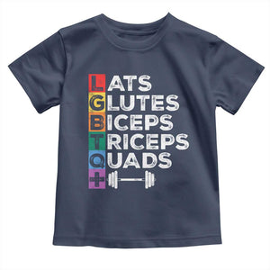 LGBTQ Gymer Baby Shirt Lats Glutes Biceps Triceps Quads TS09 Navy Print Your Wear