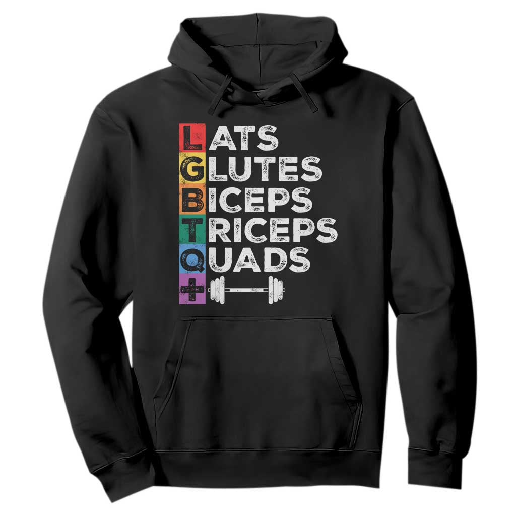 LGBTQ Gymer Hoodie Lats Glutes Biceps Triceps Quads TS09 Black Print Your Wear