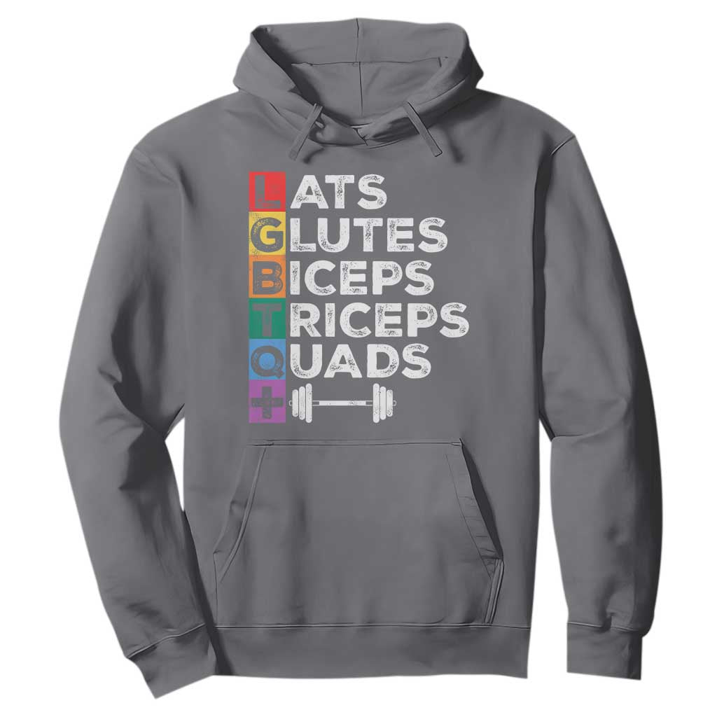 LGBTQ Gymer Hoodie Lats Glutes Biceps Triceps Quads TS09 Charcoal Print Your Wear