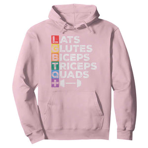 LGBTQ Gymer Hoodie Lats Glutes Biceps Triceps Quads TS09 Light Pink Print Your Wear