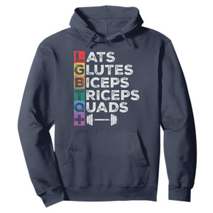 LGBTQ Gymer Hoodie Lats Glutes Biceps Triceps Quads TS09 Navy Print Your Wear