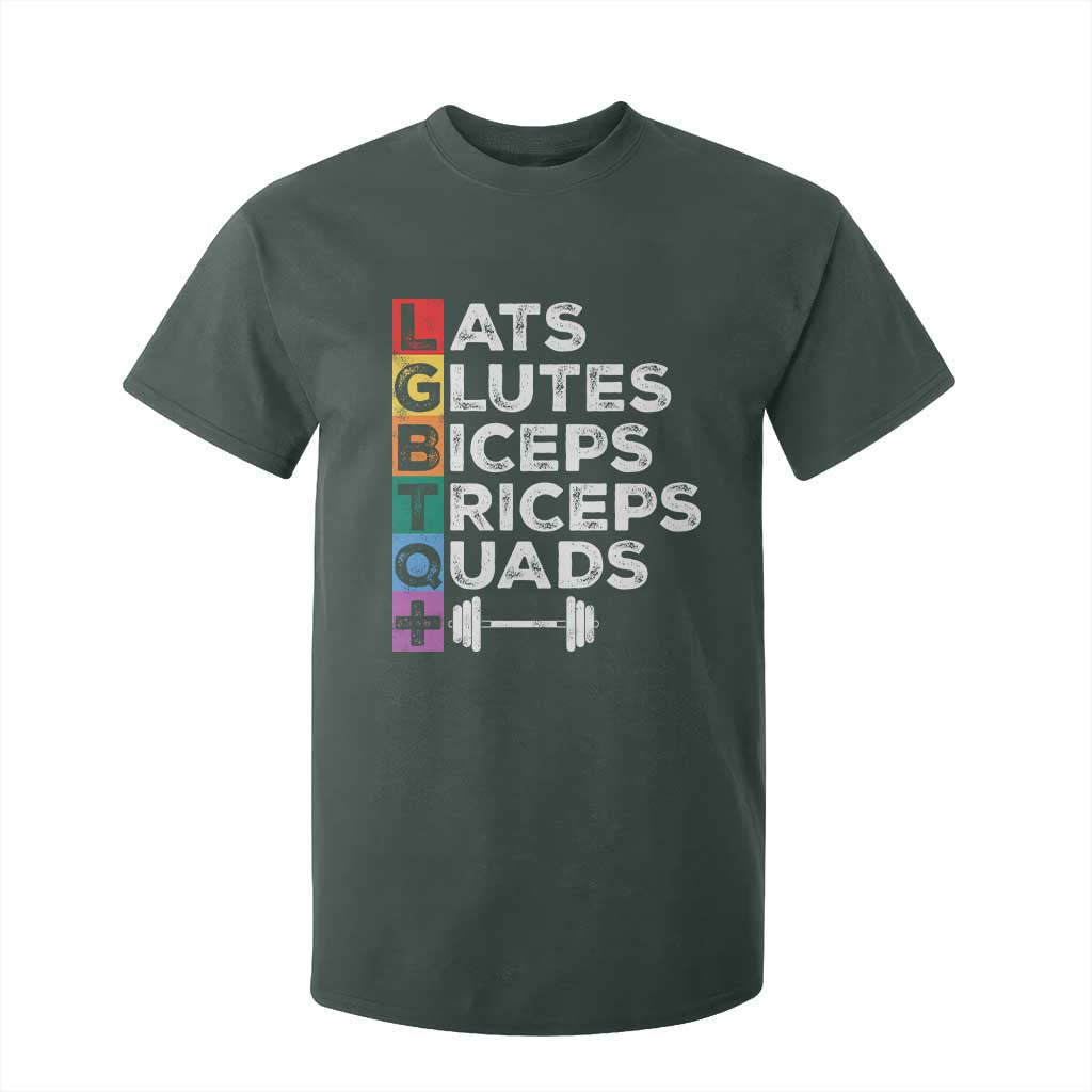 LGBTQ Gymer T Shirt For Kid Lats Glutes Biceps Triceps Quads TS09 Dark Forest Green Print Your Wear