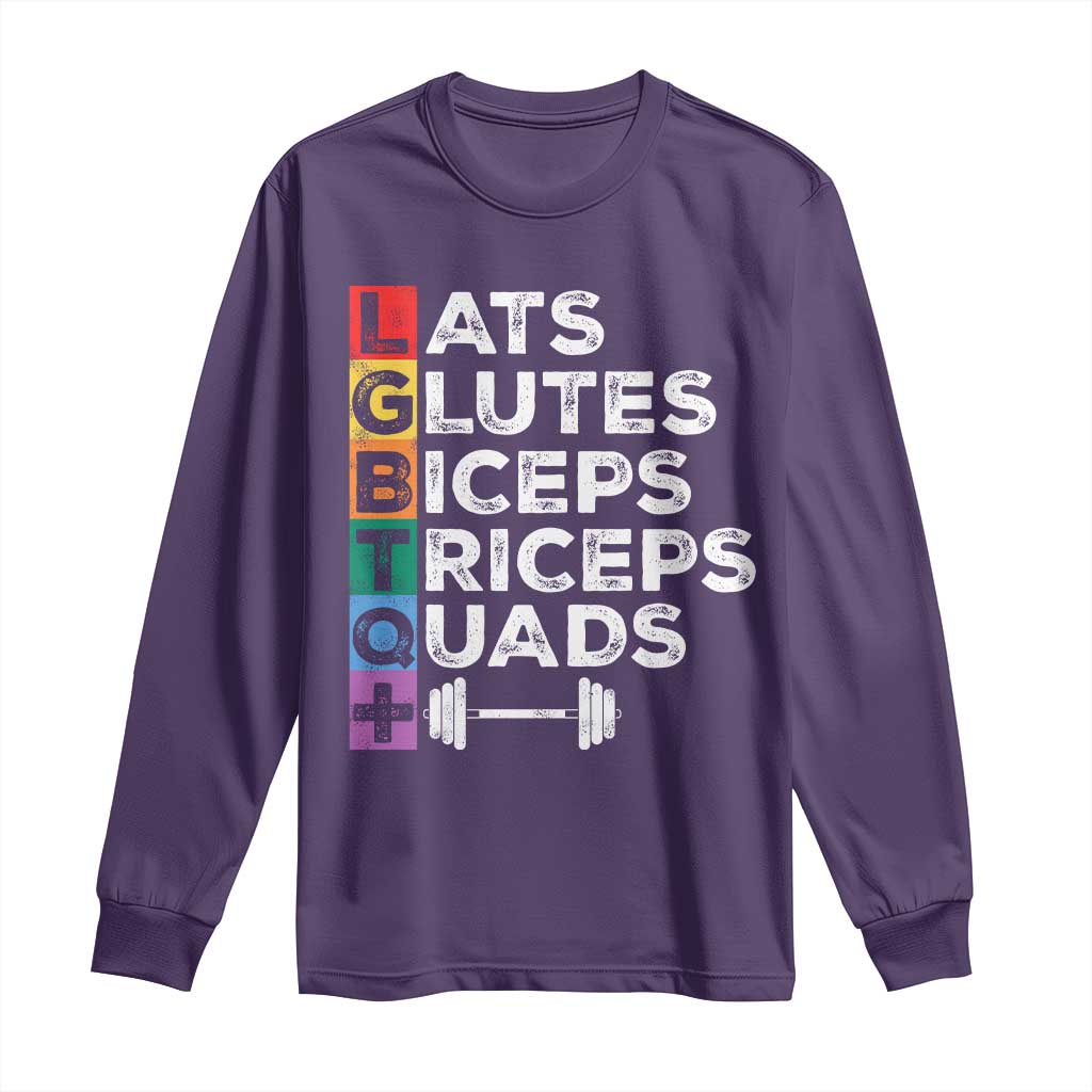 LGBTQ Gymer Long Sleeve Shirt Lats Glutes Biceps Triceps Quads TS09 Purple Print Your Wear