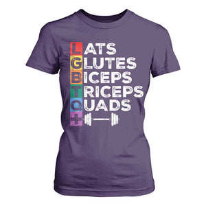 LGBTQ Gymer T Shirt For Women Lats Glutes Biceps Triceps Quads TS09 Purple Print Your Wear
