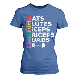 LGBTQ Gymer T Shirt For Women Lats Glutes Biceps Triceps Quads TS09 Royal Blue Print Your Wear