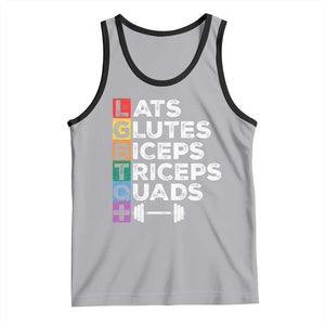 LGBTQ Gymer Tank Top Lats Glutes Biceps Triceps Quads TS09 Athletic Heather Black Print Your Wear