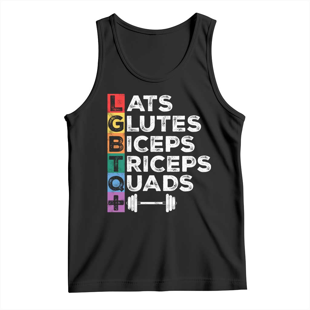 LGBTQ Gymer Tank Top Lats Glutes Biceps Triceps Quads TS09 Black Print Your Wear