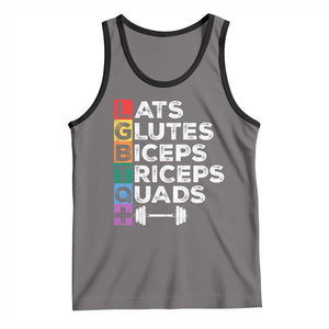 LGBTQ Gymer Tank Top Lats Glutes Biceps Triceps Quads TS09 Deep Heather Black Print Your Wear