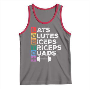 LGBTQ Gymer Tank Top Lats Glutes Biceps Triceps Quads TS09 Deep Heather Red Print Your Wear