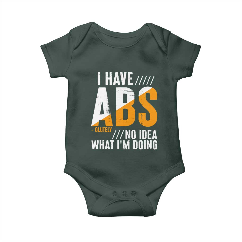 Gymer Baby Onesie I Have Abs-olutely No Idea What I'm Doing TS09 Print Your Wear